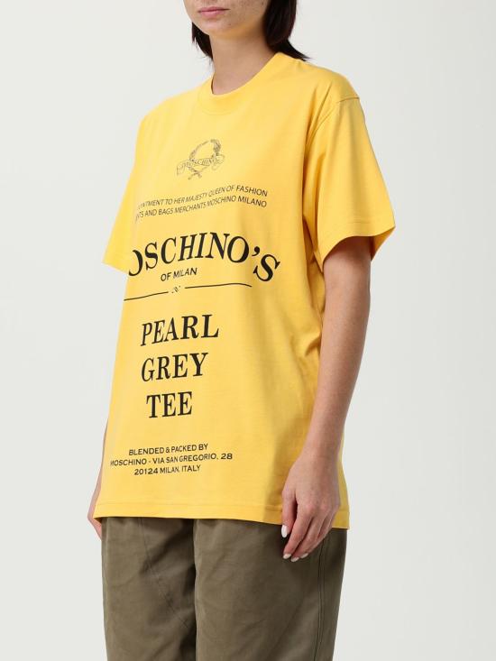 25FW 모스키노 반팔 티셔츠 07275541 1029 Yellow - MOSCHINO