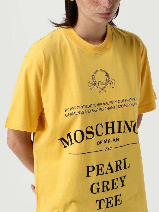 25FW 모스키노 반팔 티셔츠 07275541 1029 Yellow - MOSCHINO