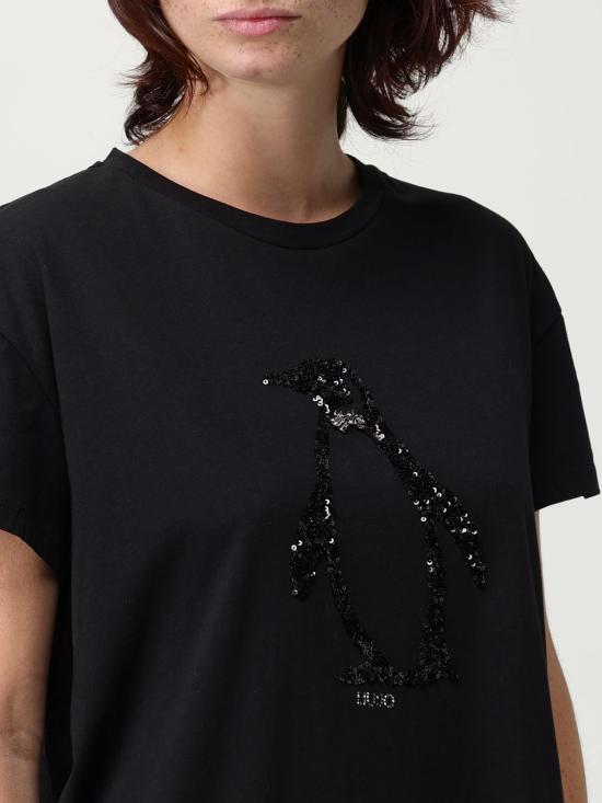 25FW 리우조 반팔 티셔츠 MF5412JS923 P9142 Black - LIU JO