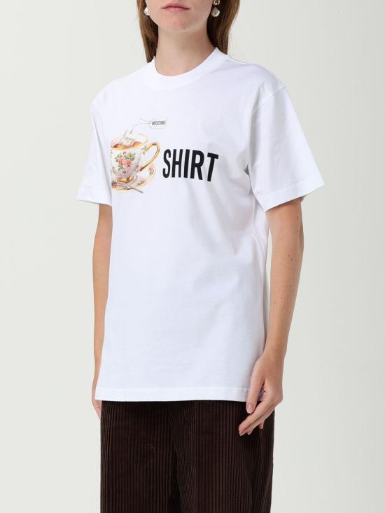 25FW 모스키노 반팔 티셔츠 07225541 1001 White - MOSCHINO