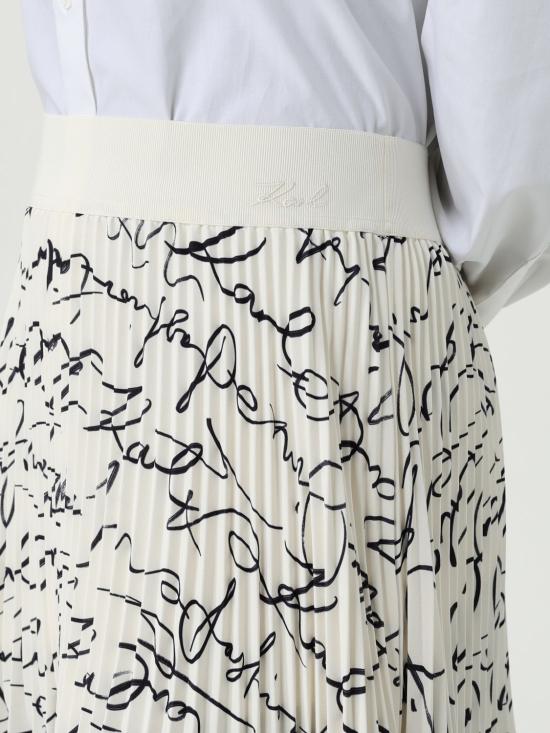 25FW 칼라거펠트 롱 스커트 A3W12016 2CP White - KARL LAGERFELD