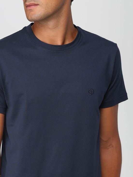 25FW 조르지오 아르마니 반팔 티셔츠 GM001810TE13559 UB100 Blue - GIORGIO ARMANI