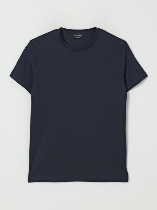 25FW 조르지오 아르마니 반팔 티셔츠 GM001810TE13559 UB100 Blue - GIORGIO ARMANI