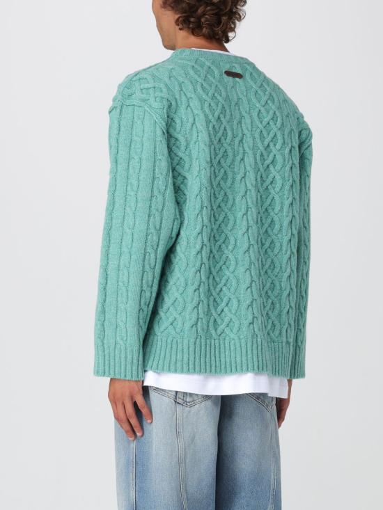 25FW 모스키노 / 남성 케이블 니트 점퍼 09125203 0365 Moss Green BPG - MOSCHINO
