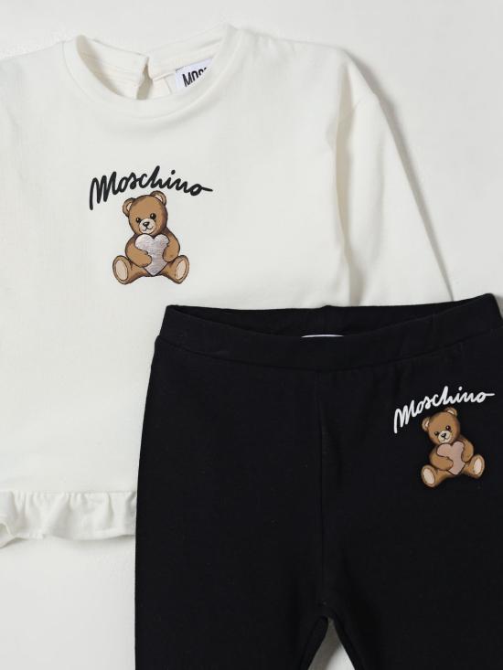 25FW [키즈] 모스키노 오버롤 MDK03CLBA11 83933 White - MOSCHINO