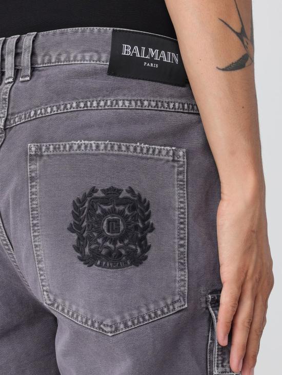 25FW 발망 데님 팬츠 FH1ML136DF77 9CO Grey - BALMAIN