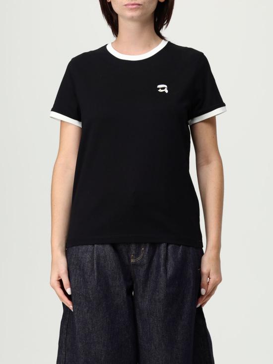 25FW 칼라거펠트 반팔 티셔츠 A3W17078 999 Black