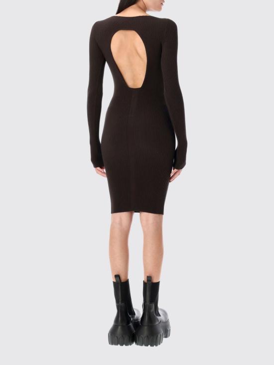 25FW 릭 오웬스 미디 원피스 RP02E4616RIBVI 04 Brown - RICK OWENS