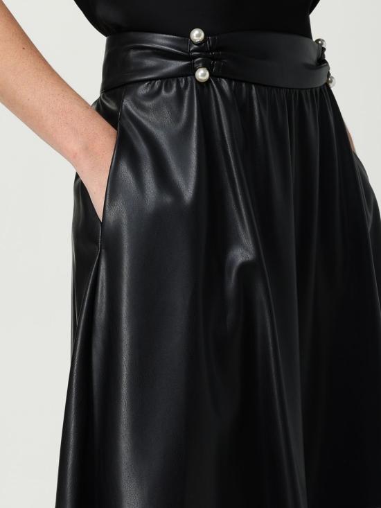 25FW 리우조 롱 스커트 CF5015E0624 22222 Black - LIU JO