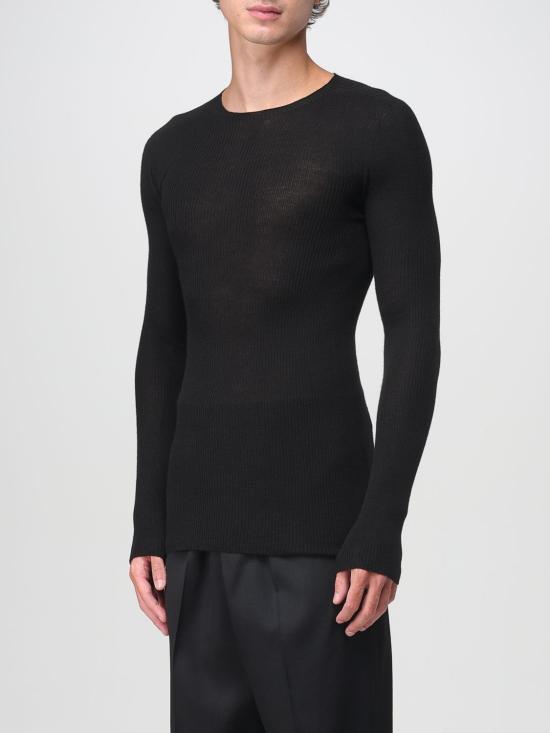 25FW 릭 오웬스 긴팔 티셔츠 RU02E1637RIBM 09 Black - RICK OWENS