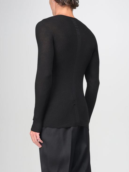 25FW 릭 오웬스 긴팔 티셔츠 RU02E1637RIBM 09 Black - RICK OWENS