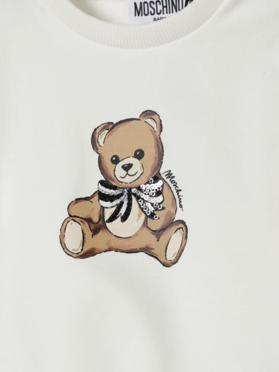 25FW [키즈] 모스키노 풀오버 MFF02KLDA16 10063 White - MOSCHINO