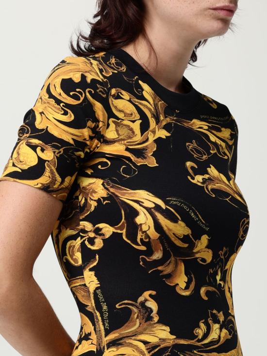 25FW 베르사체 미디 원피스 79HAO939JS504 G89 Black - VERSACE