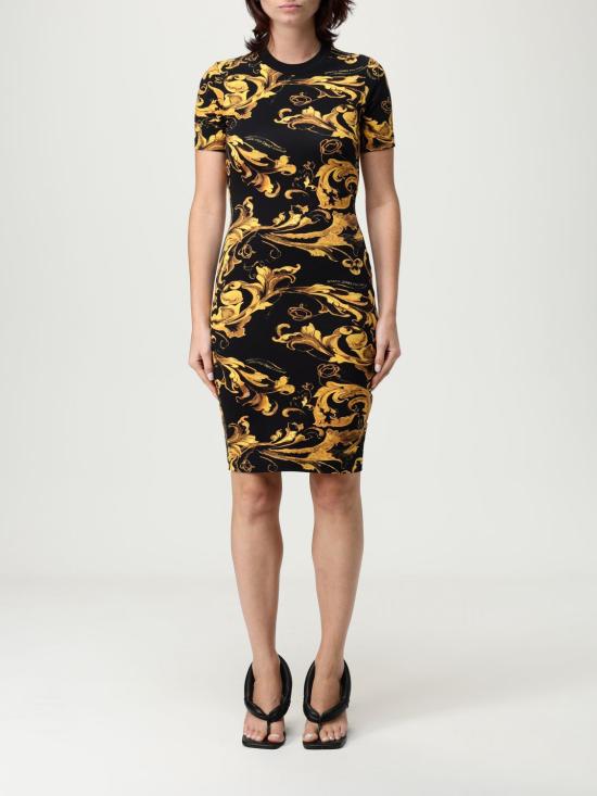 25FW 베르사체 미디 원피스 79HAO939JS504 G89 Black