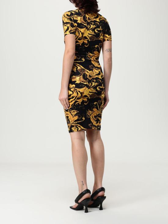 25FW 베르사체 미디 원피스 79HAO939JS504 G89 Black - VERSACE