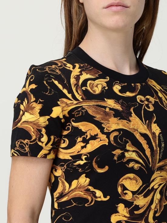 25FW 베르사체 반팔 티셔츠 79HAH608JS504 G89 Black - VERSACE