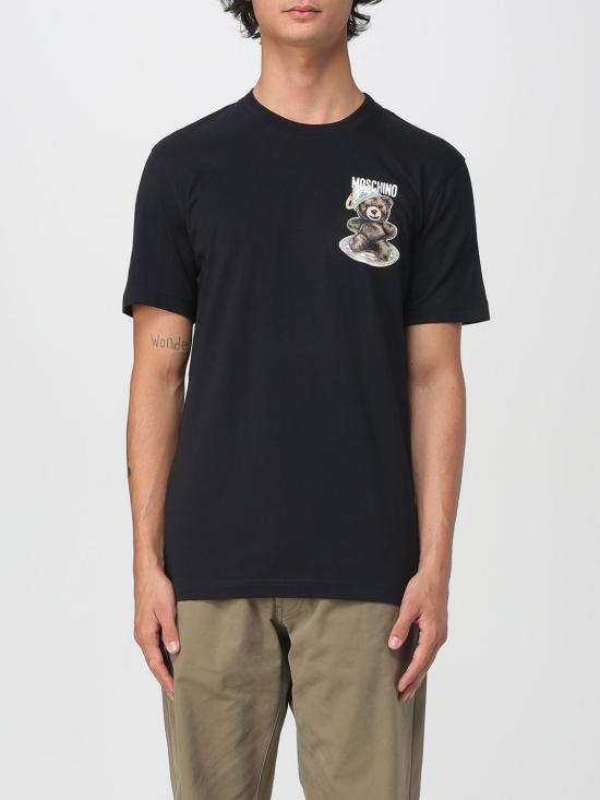 25FW 모스키노 반팔 티셔츠 07215241 1555 Black