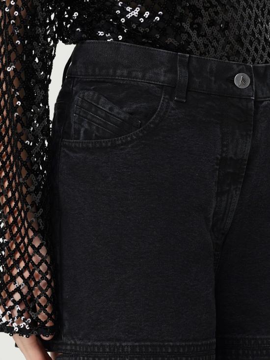 25FW 디 아티코 데님 팬츠 251WCP00277DDD108AA 100 Black - THE ATTICO