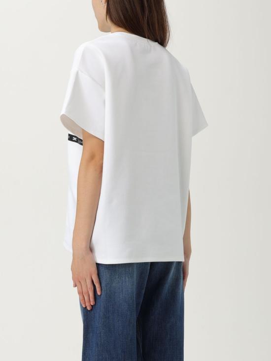 25FW 엘리자베타프랜치 반팔 티셔츠 MA022 270 White - ELISABETTA FRANCHI