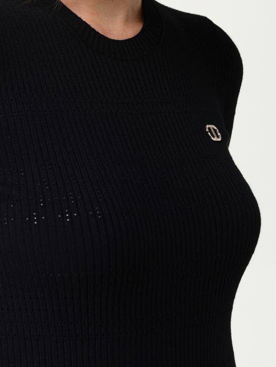 25FW 트윈셋 반팔 티셔츠 252TP3240 00006 Black - TWINSET