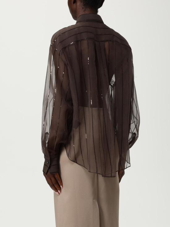 25FW 브루넬로 쿠치넬리 블라우스 MF940RI516 C4222 Cocoa - BRUNELLO CUCINELLI