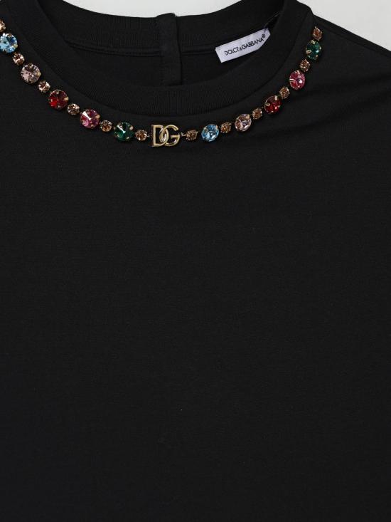25FW [키즈] 돌체앤가바나 티셔츠 L5JTNJG7PK2 N0000 Black - DOLCE & GABBANA