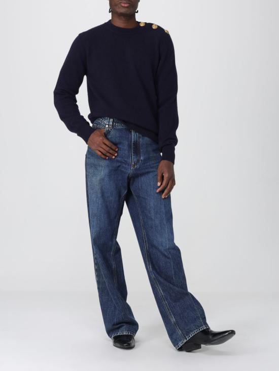 25FW 발망 스웨터 FH1KD010KI87 6AJ Navy - BALMAIN