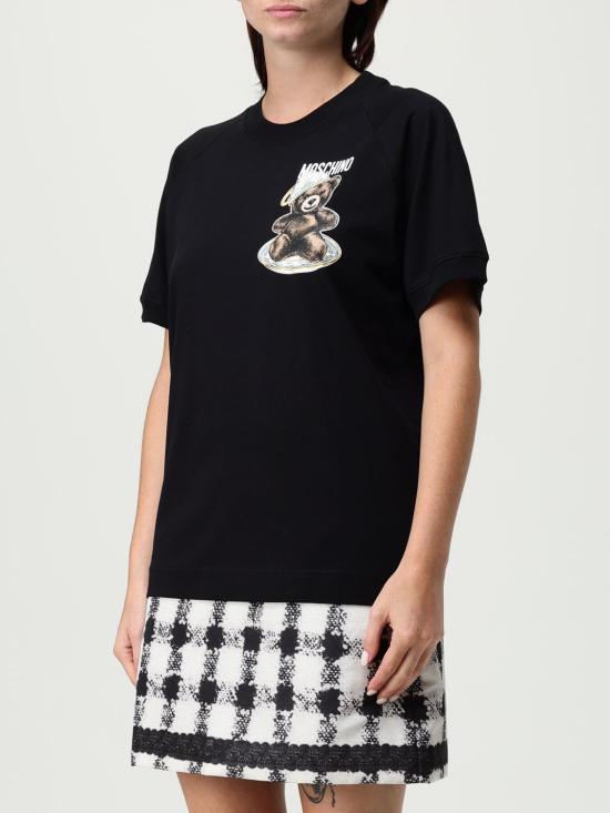 25FW 모스키노 반팔 티셔츠 07255541 1555 Black - MOSCHINO