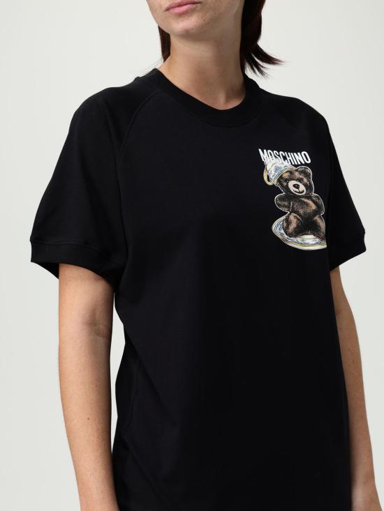 25FW 모스키노 반팔 티셔츠 07255541 1555 Black - MOSCHINO