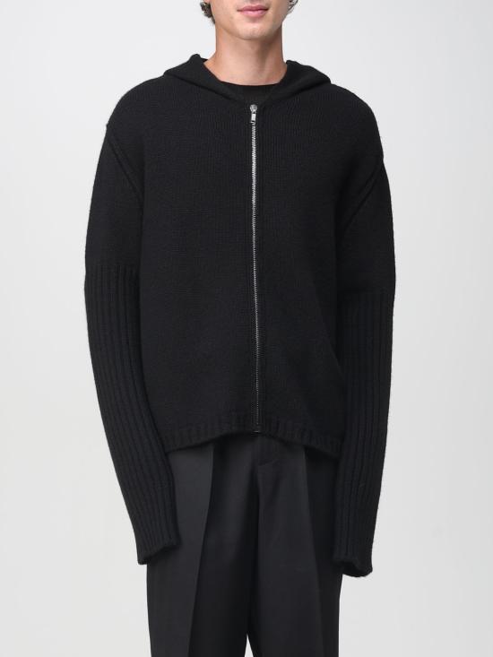 25FW 릭 오웬스 집업 니트 RU02E1666KLWS 09 Black