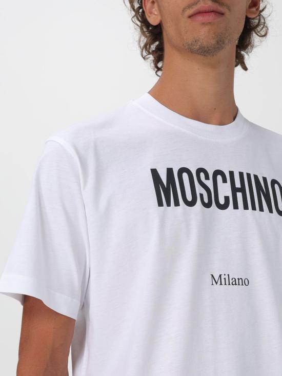 25FW 모스키노 반팔 티셔츠 07135241 1001 White - MOSCHINO