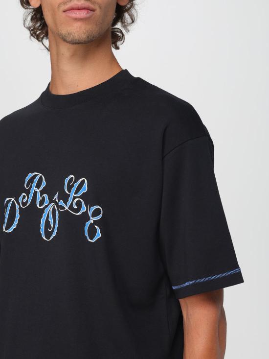 25FW 드롤드무슈 반팔 티셔츠 HTS264CO002 BL Black - DROLE DE MONSIEUR