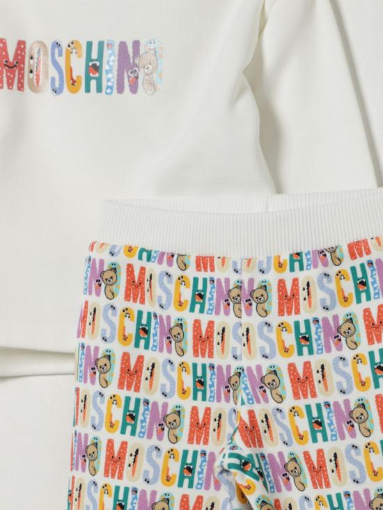 25FW [키즈] 모스키노 오버롤 MUK05CLCA58 10063 White - MOSCHINO