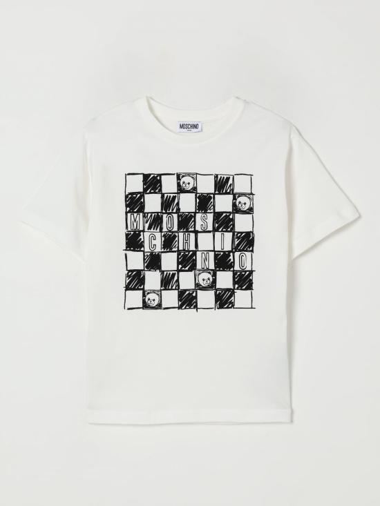 25FW [키즈] 모스키노 티셔츠 HUM05GLAA01 10063 White