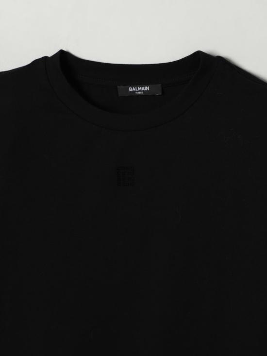 25FW [키즈] 발망 티셔츠 BX8B21Z3277 930 Black - BALMAIN