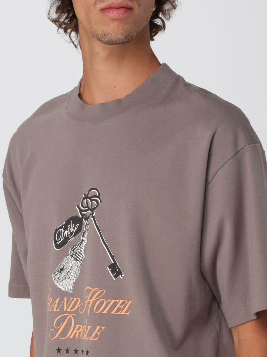 25FW 드롤드무슈 반팔 티셔츠 HTS261CO002 TA Dove Grey - DROLE DE MONSIEUR