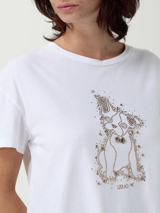 25FW 리우조 반팔 티셔츠 MF5412JS923 M9789 White - LIU JO