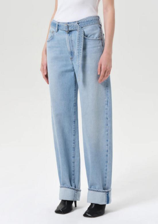  에이골디 데님 팬츠 아골드 커프드 테이퍼 진 듀 포인트