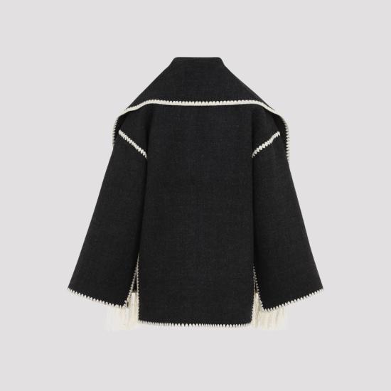 25FW 토템 자수 스카프 자켓 244WRO918FB0292083 DARK GREY MELNAGE DOM - TOTEME