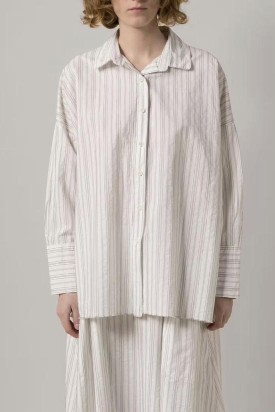  Aequamente 셔츠 에콰멘테 스트라이프 오버사이즈 버튼 다운 셔츠 스트라이프