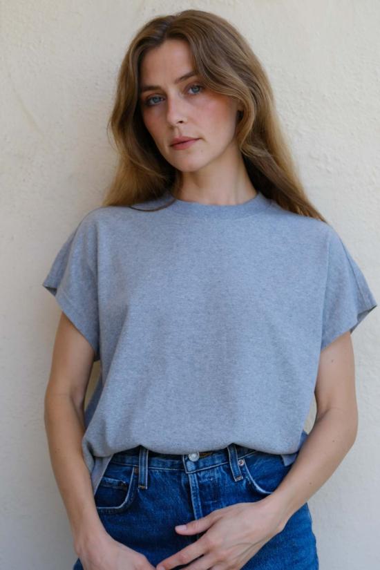  르 본 숍 반팔 티셔츠 르 봉 숍 잔느 티 헤더 그레이