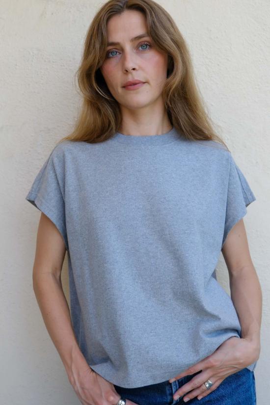  르 본 숍 반팔 티셔츠 르 봉 숍 잔느 티 헤더 그레이 - Le Bon Shoppe