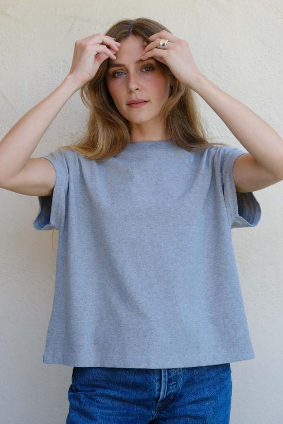  르 본 숍 반팔 티셔츠 르 봉 숍 잔느 티 헤더 그레이 - Le Bon Shoppe