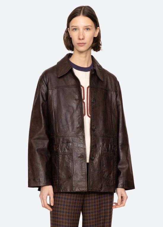  씨뉴욕 가죽 자켓 Sea Ny Lenoir 재킷 초콜릿 - SEA NY