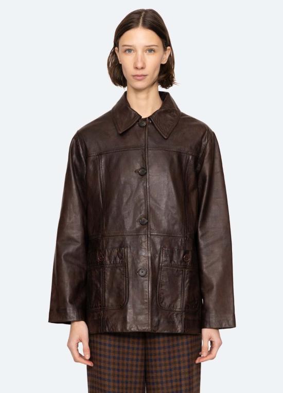  씨뉴욕 가죽 자켓 Sea Ny Lenoir 재킷 초콜릿 - SEA NY