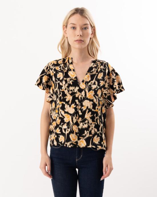  울라 존슨 블라우스 릴로 플러터 슬리브  투르말린 - ULLA JOHNSON