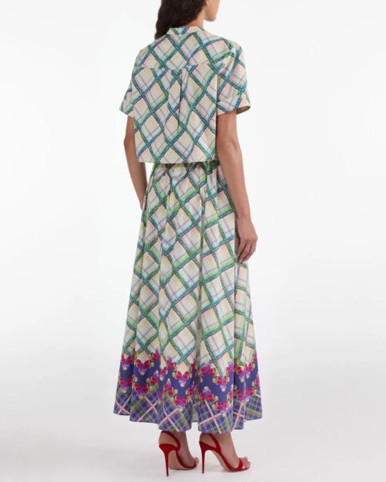  살로니 롱 스커트 Saloni Judi  메추라기 체크 - SALONI