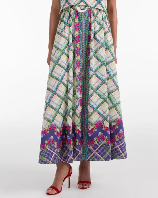  살로니 롱 스커트 Saloni Judi  메추라기 체크 - SALONI