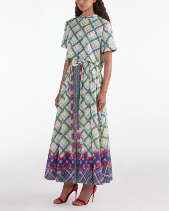  살로니 롱 스커트 Saloni Judi  메추라기 체크 - SALONI