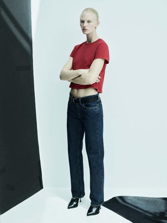  에이골디 반팔 티셔츠 Agolde Adine Shrunken Tee 토마토 - AGOLDE